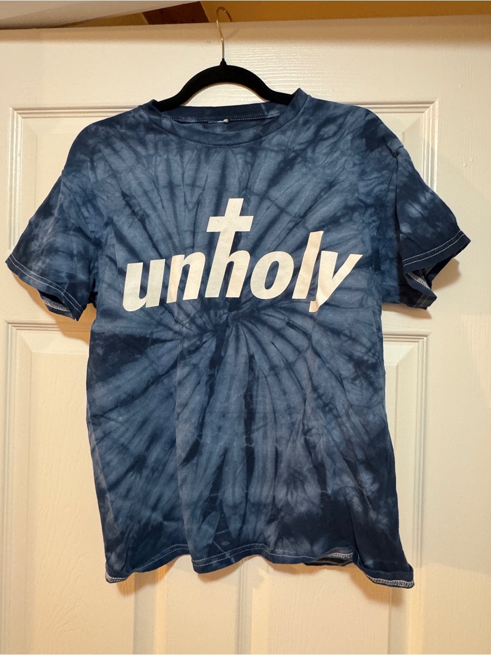 Sam Smith Gloria Tour Tie-Dye "unholy" Graphic Tee - Blue & White
